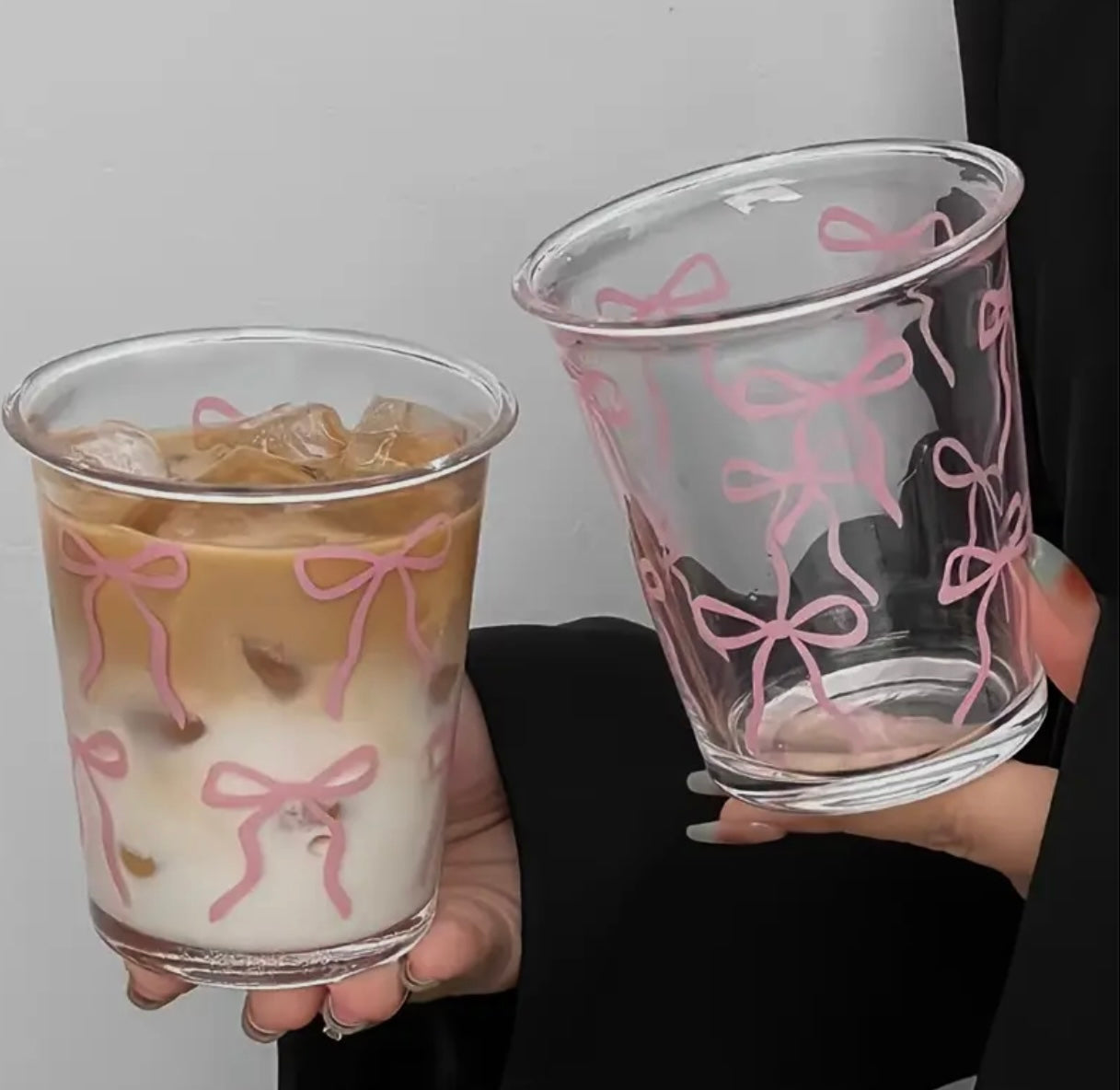 Pink Bow Glass Duo