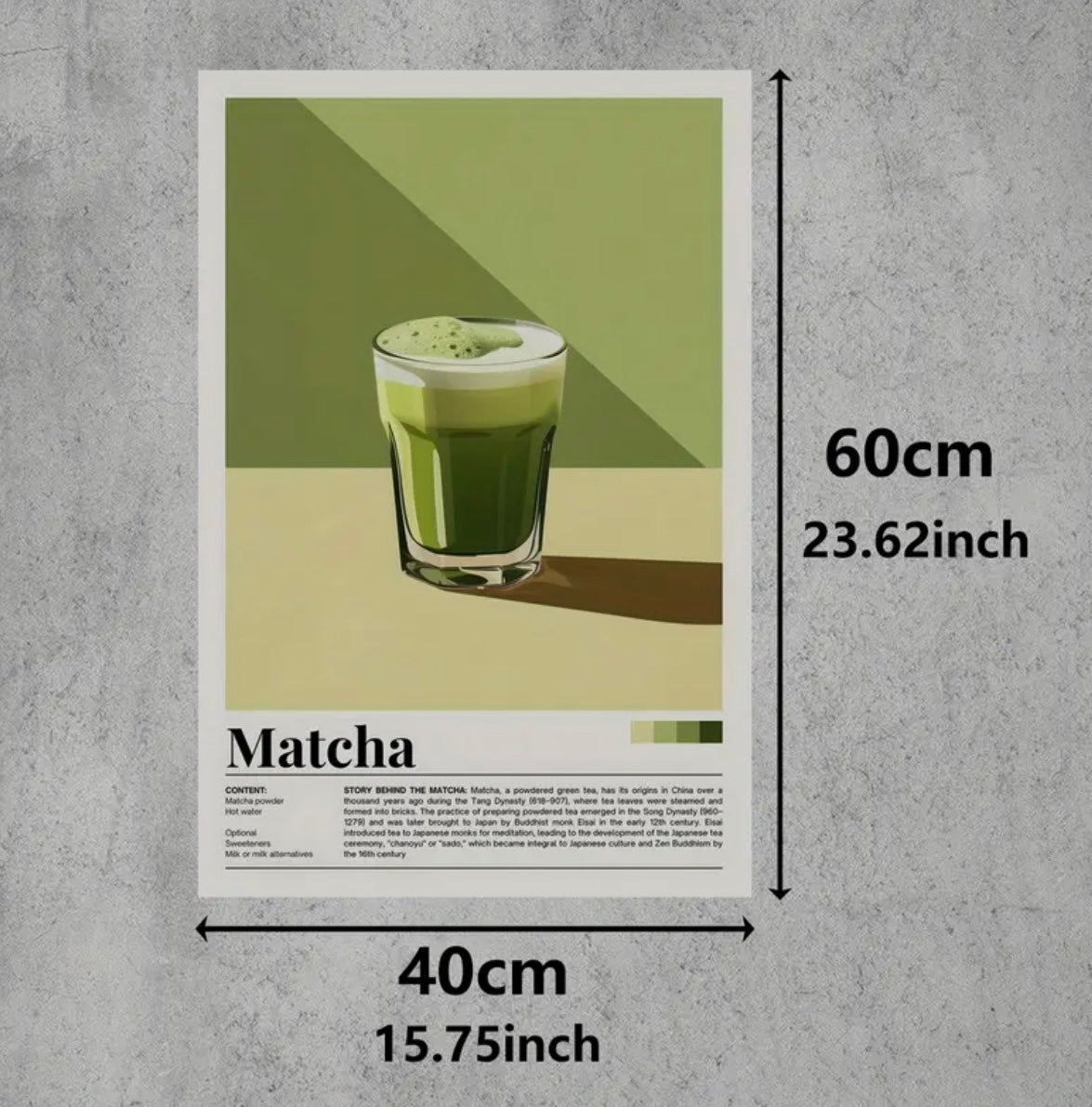 Vintage Matcha Recipe Poster