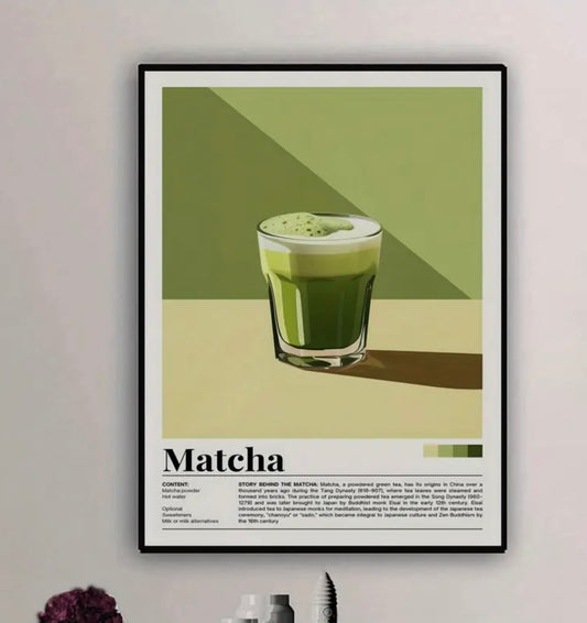 Vintage Matcha Recipe Poster