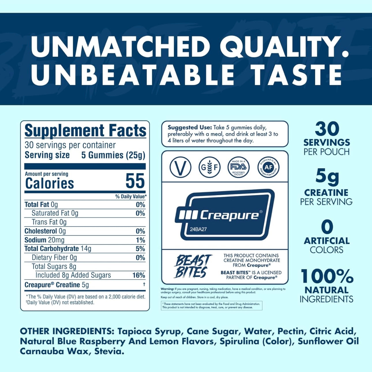 Beast creatine gummies - Blue raspberry