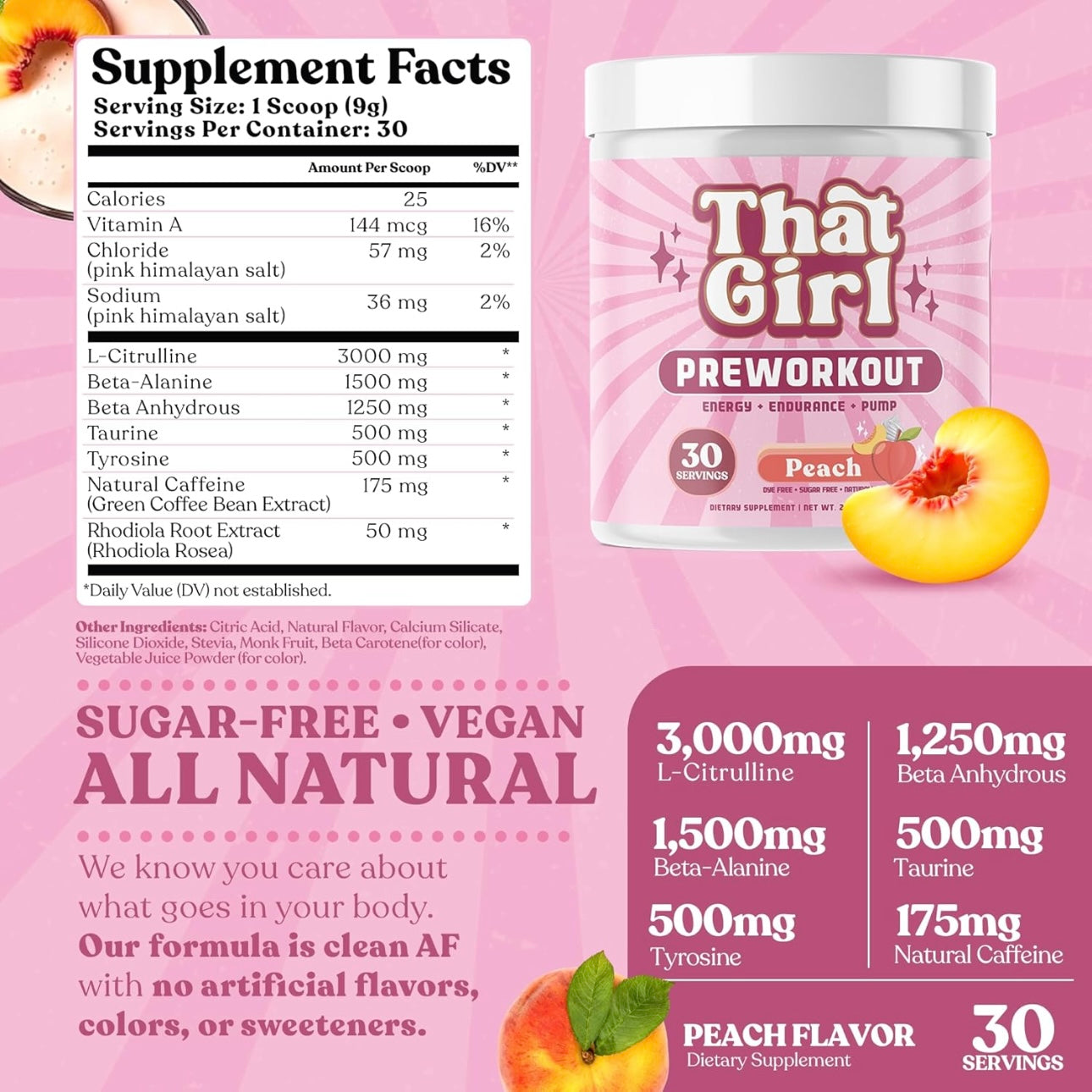 That Girl Pre-Workout - Peach