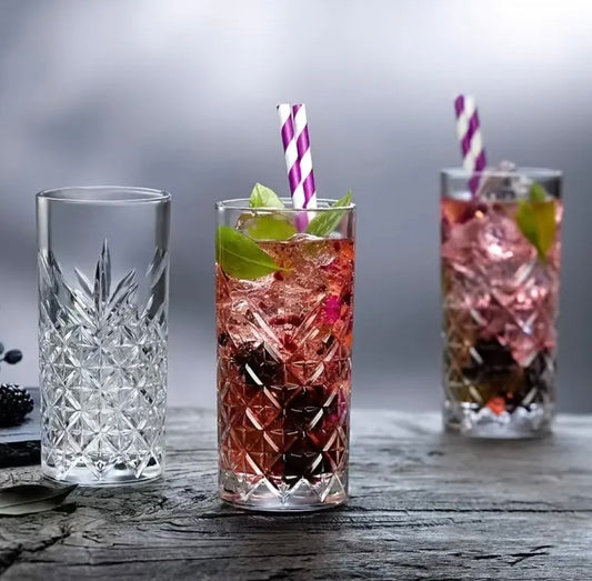 Diamond Cut Glass Tumbler Duo