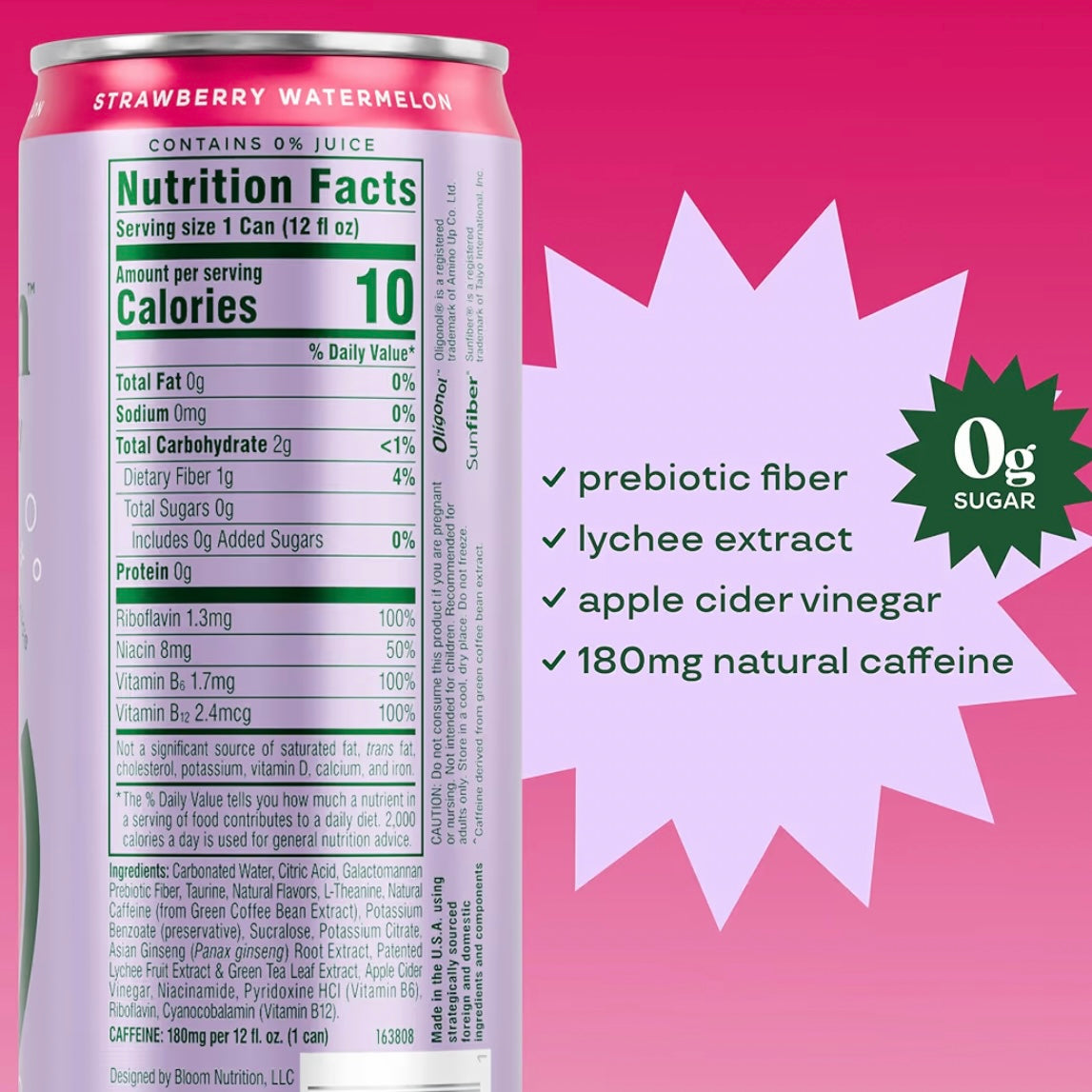 Nutrition sparkling energy drink - Strawberry watermelon