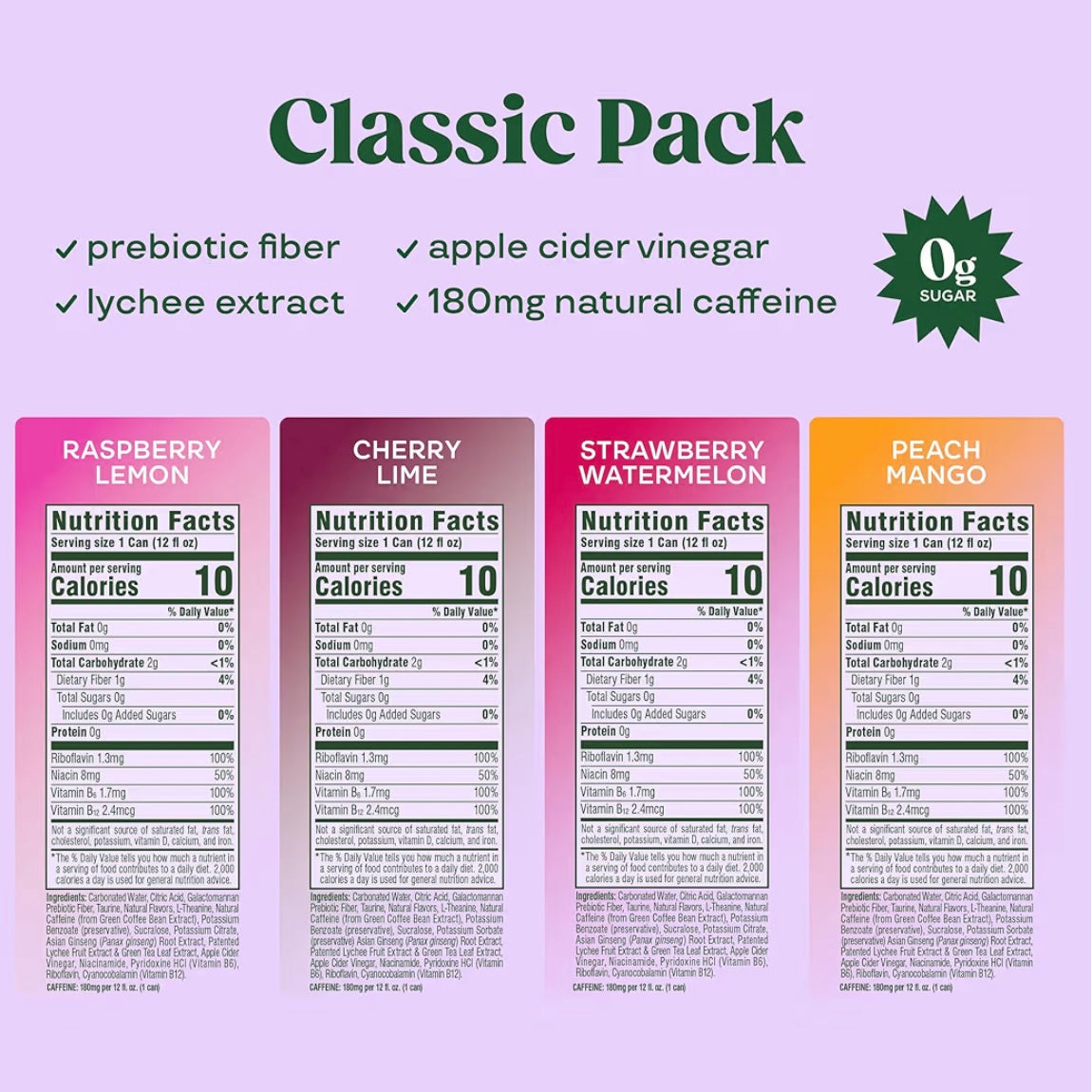 Nutrition sparkling energy drink - Variety pack