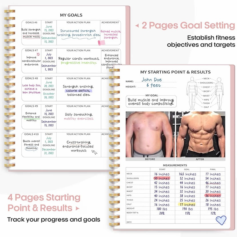 Workout journal - many colors available