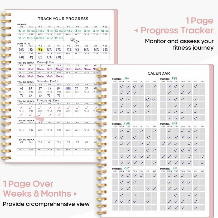 Workout journal - many colors available