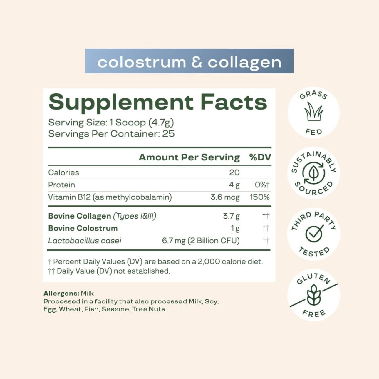 Nutrition colostrum powder - Unflavored