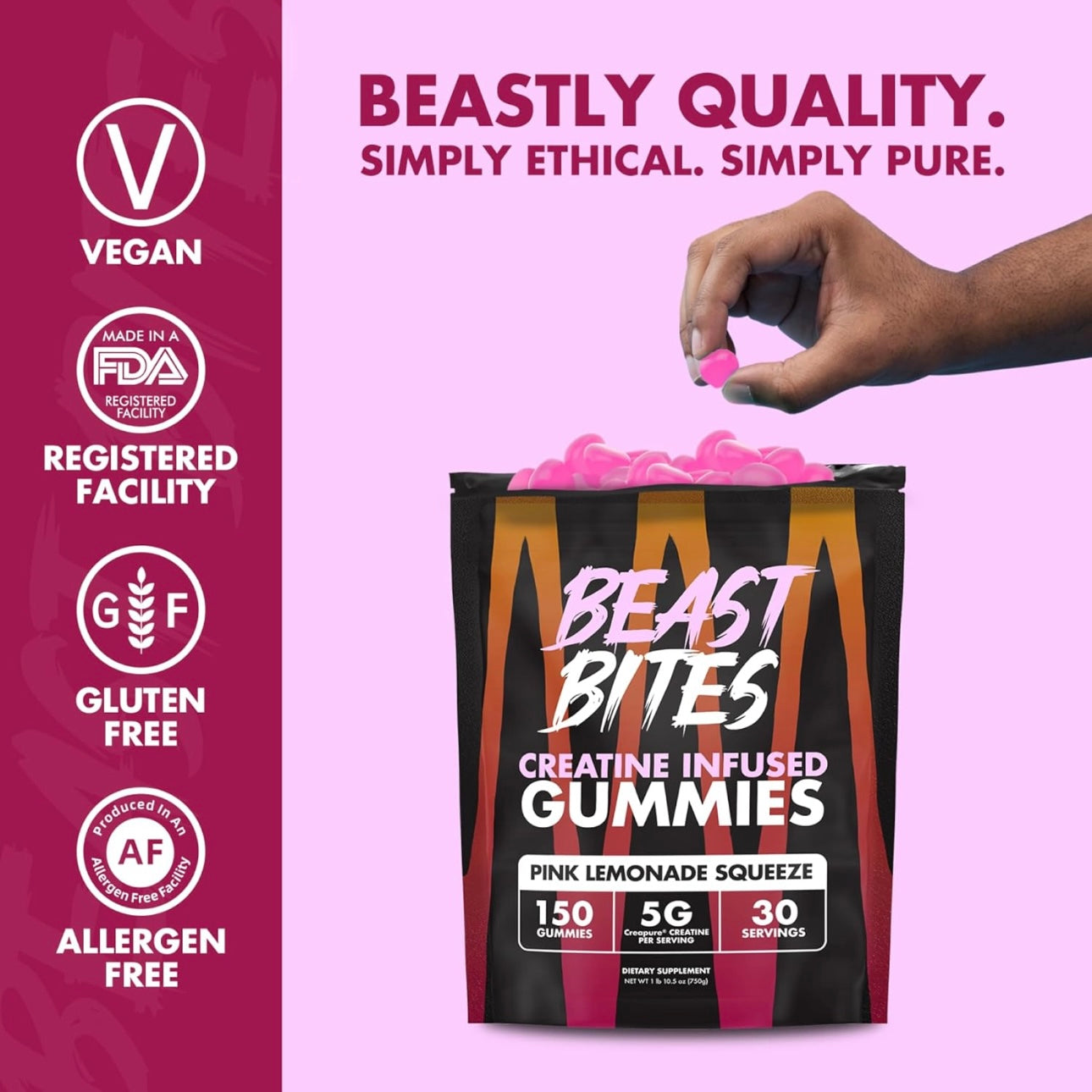 Beast creatine gummies - Pink lemonade